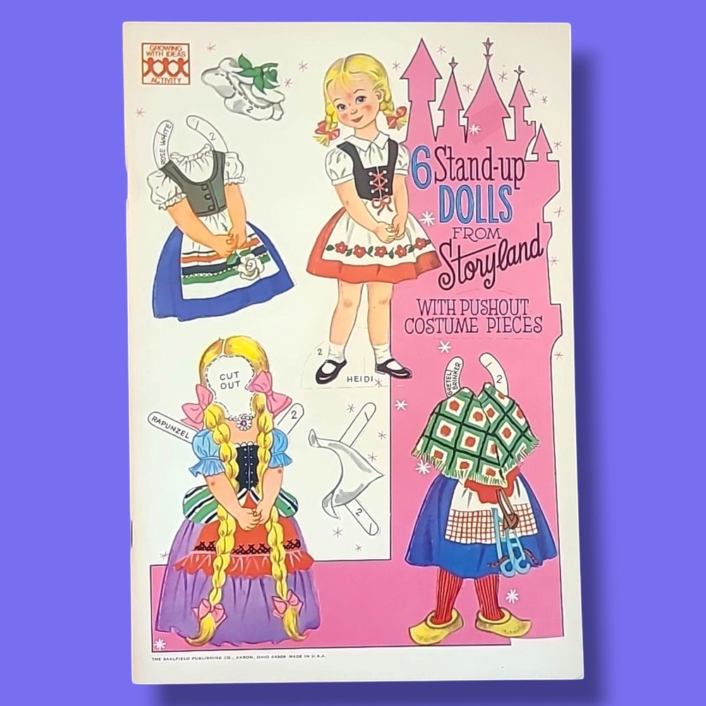 Saalfield 6 Stand-Up‎ Dolls From Storyland Paper Dolls Uncut Vintage Push-Out